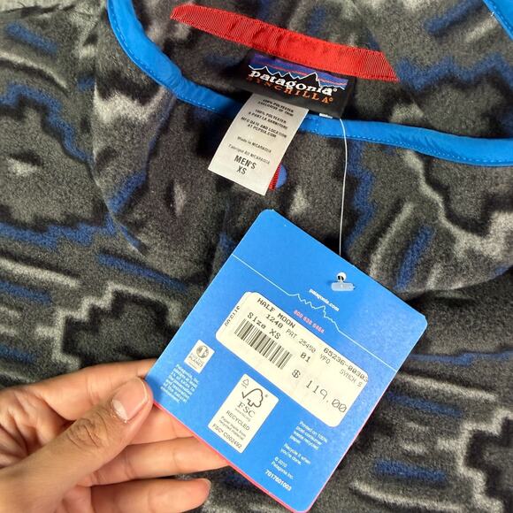 Patagonia Synchilla Snap-T Fleece Pullover Jacket Mens XS Gray Blue Aztec 25450 - Picture 3 of 8